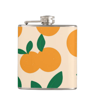 Flasques Motif Oranges De Fruits Citriques De Style Moderne