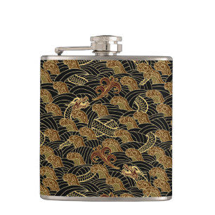 Flasques Motif oriental de dragon de mer