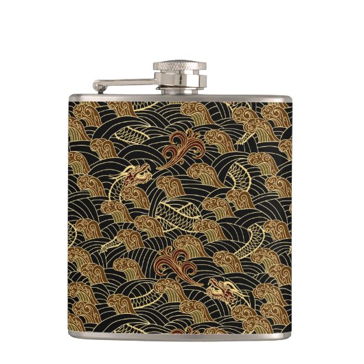 Flasques Motif oriental de dragon de mer (Devant)