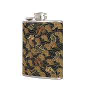 Flasques Motif oriental de dragon de mer (Gauche)