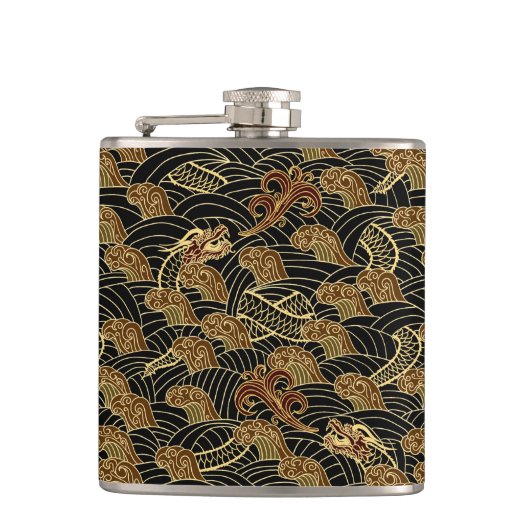 Flasques Motif oriental de dragon de mer (Devant)