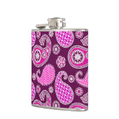 Flasques Motif Paisley, rose fuchsia, violet et blanc (Gauche)