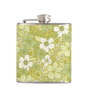 Flasques Motif Pastel vert et jaune