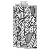 Flasques Motif Patchwork Noir & Blanc 02 (Gauche)
