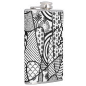Flasques Motif Patchwork Noir & Blanc 02 (Droite)