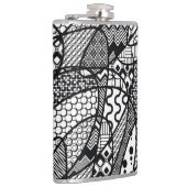 Flasques Motif Patchwork Noir & Blanc 05 (Droite)
