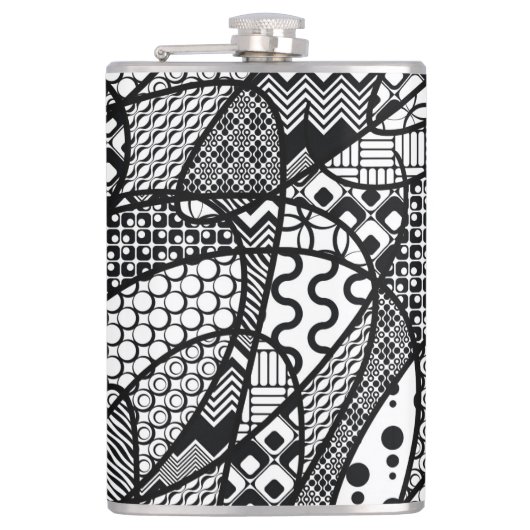 Flasques Motif Patchwork Noir & Blanc 05 (Devant)