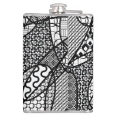Flasques Motif Patchwork Noir & Blanc 05 (Dos)