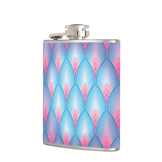 Flasques Motif Pétal Turquoise Et Rose (Gauche)