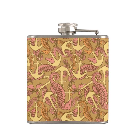 Flasques Motif peu précis d'hippocampe et d'Ancre (Dos)