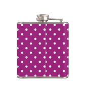 Flasques Motif pois violets sur fond vert avec monogramme (Dos)