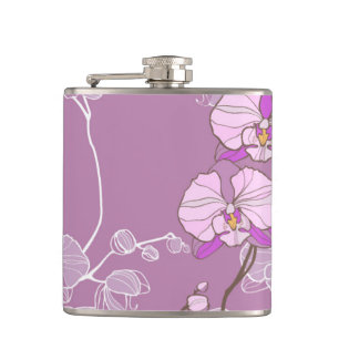 Flasques Motif pourpre d'orchidée