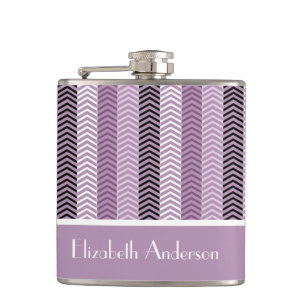 Flasques Motif pourpre Girly de rayures de Chevron avec le