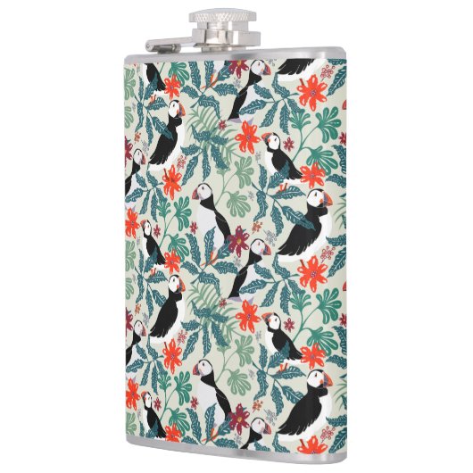 Flasques Motif Puffin Beige Chaud (Gauche)