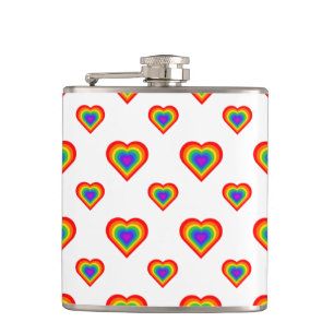 Flasques Motif Rainbow Hearts
