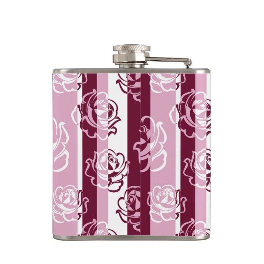 Flasques Motif rayé avec des roses (Dos)