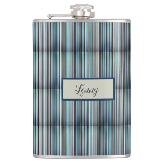 Flasques motif rayé bleu gris (Devant)
