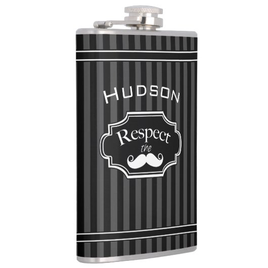 Flasques Motif rétro Mustache Hipster (Droite)