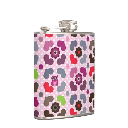 Flasques motif rose de fleurs et de hiboux (Droite)