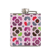 Flasques motif rose de fleurs et de hiboux (Dos)