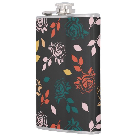 Flasques Motif rose et Feuille (Gauche)