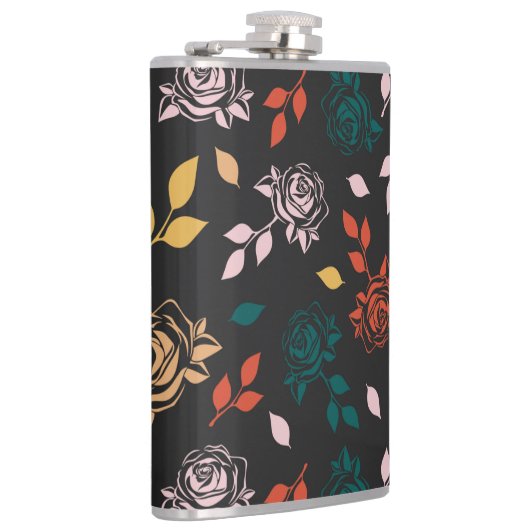 Flasques Motif rose et Feuille (Droite)