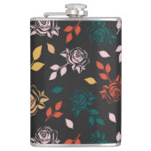 Flasques Motif rose et Feuille (Devant)