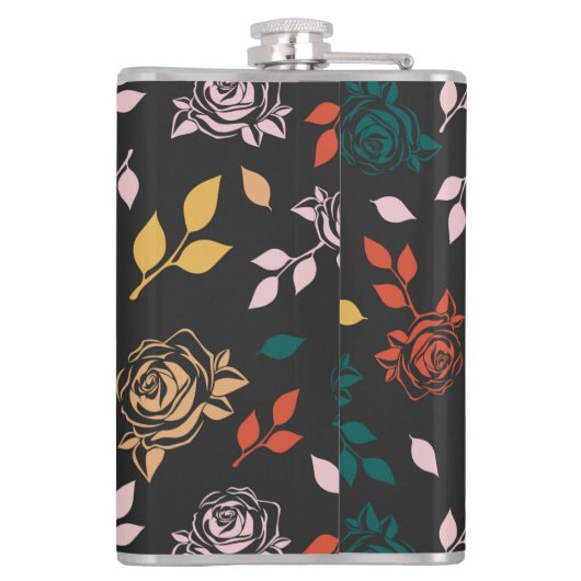 Flasques Motif rose et Feuille (Dos)