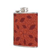 Flasques Motif rouge de feuille sur l'orange (Gauche)