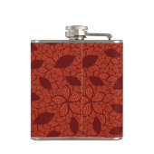 Flasques Motif rouge de feuille sur l'orange (Dos)