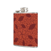 Flasques Motif rouge de feuille sur l'orange (Gauche)