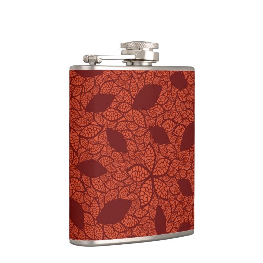 Flasques Motif rouge de feuille sur l'orange (Droite)