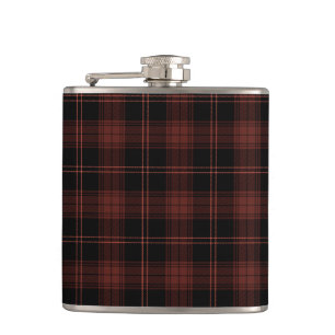 Flasques Motif rouge foncé, noir (Tartan)