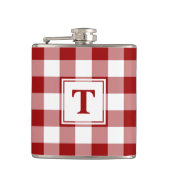 Flasques Motif rouge gras blanc avec monogramme (Devant)