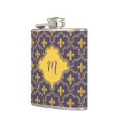 Flasques Motif Royal Fleur-de-Lis Violet et Or (Gauche)