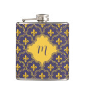 Flasques Motif Royal Fleur-de-Lis Violet et Or (Devant)