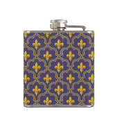 Flasques Motif Royal Fleur-de-Lis Violet et Or (Dos)