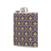 Flasques Motif Royal Fleur-de-Lis Violet et Or (Gauche)