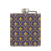 Flasques Motif Royal Fleur-de-Lis Violet et Or (Dos)