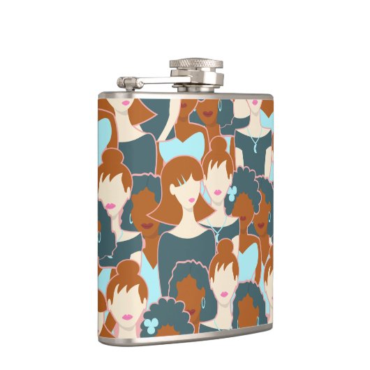 Flasques Motif sans couture avec filles noires et blanches (Droite)