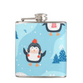 Flasques motif sans couture de noël avec manchot (Devant)