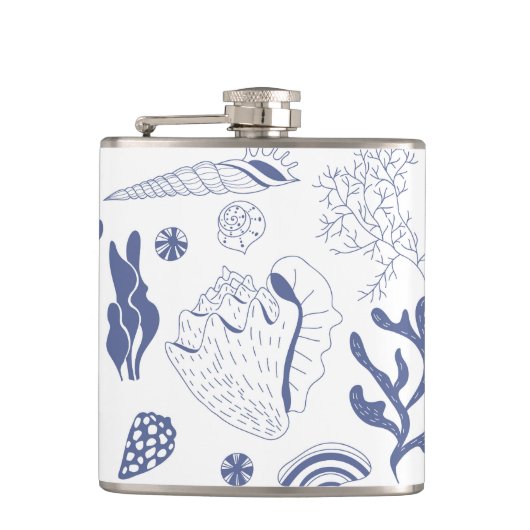 Flasques Motif sans joint avec coquillages (Devant)
