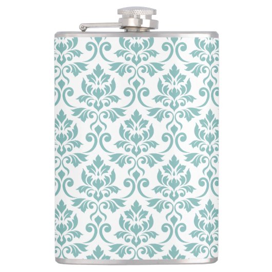 Flasques Motif sarcelle feuille de Damas (Devant)
