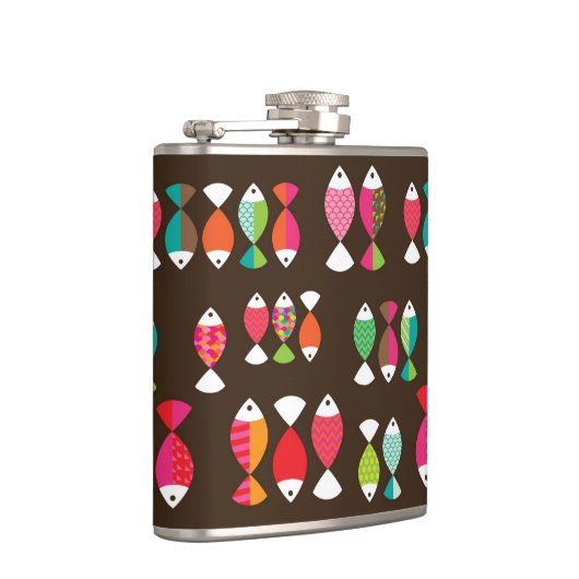 Flasques Motif sous-marin 2 de rétros poissons abstraits (Droite)