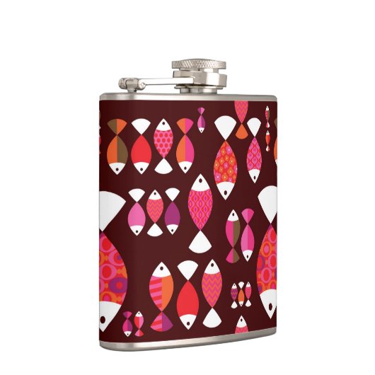 Flasques Motif sous-marin de rétros poissons abstraits (Droite)