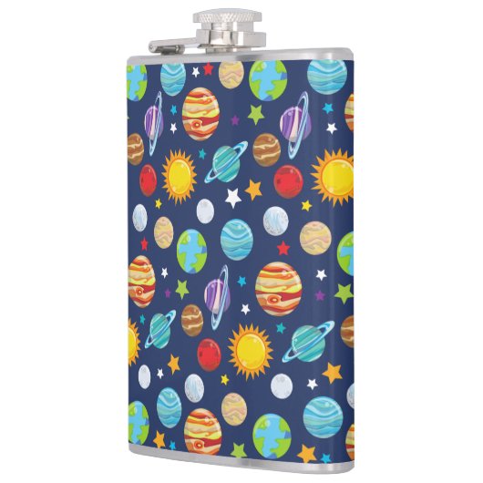 Flasques Motif spatial, Planètes, Étoiles, Cosmos, Galaxie (Gauche)