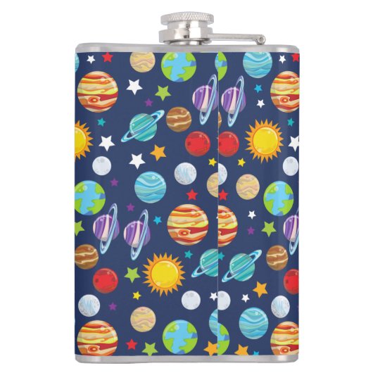 Flasques Motif spatial, Planètes, Étoiles, Cosmos, Galaxie (Dos)