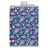 Flasques Motif spatial, Planètes, Étoiles, Galaxie, Cosmos (Dos)