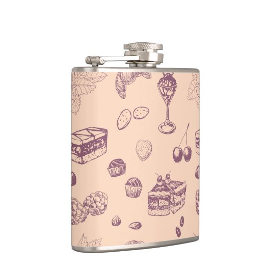 Flasques Motif sucré avec des desserts variés. (Droite)