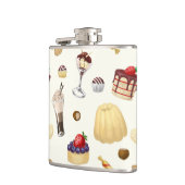 Flasques Motif sucré avec des desserts variés. (Gauche)